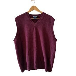 Brooks Brothers Scottish Lambswool Sweater Vest Maroon L